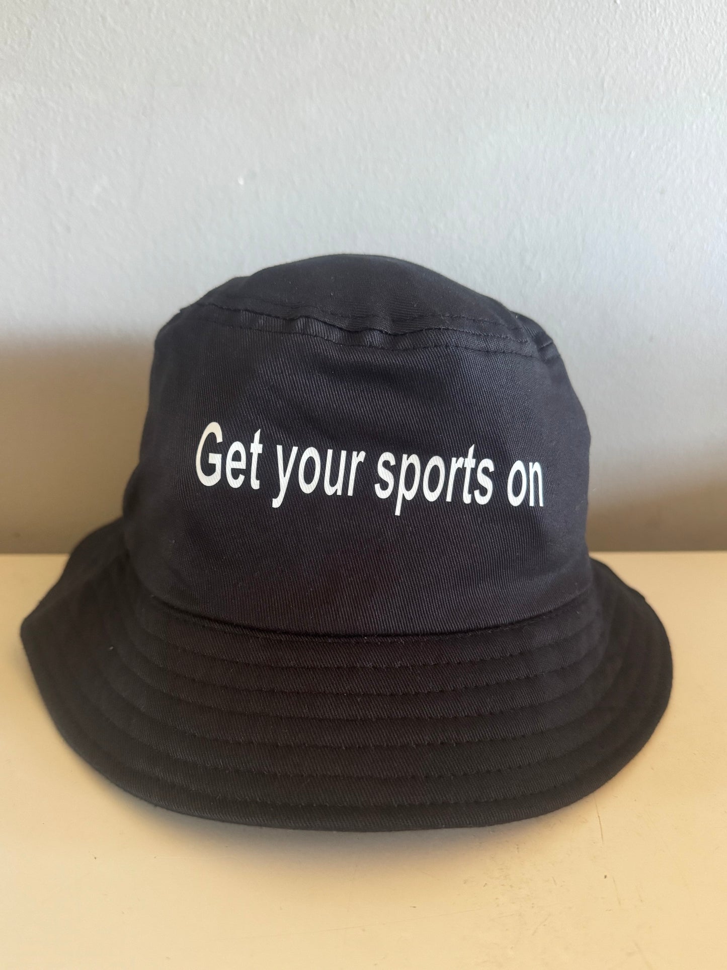 Get Your Sports On - Black Bucket Hat